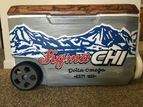 sigma chi beer fraternity cooler                                                                                                                                                                                 More Sigma Chi Cooler Ideas, Fraternity Sweetheart Ideas, Sigma Chi Frat Cooler, Sigma Chi Cooler, Pike Cooler, Nola Cooler, Formal Coolers, Frat Formal, Fraternity Cooler