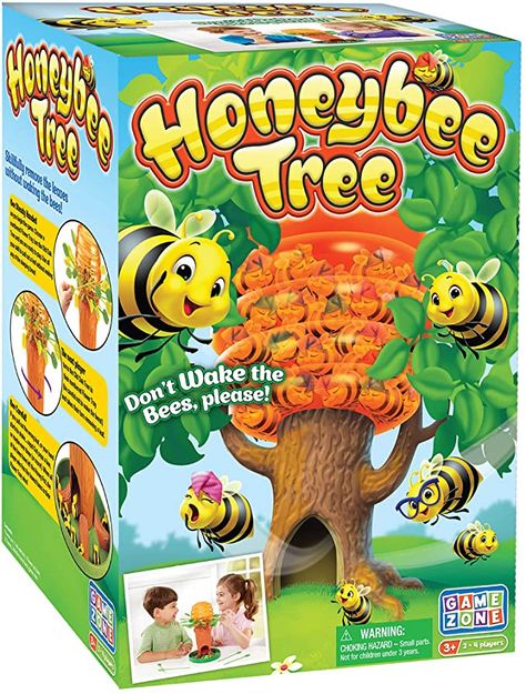 Amazon.com: Game Zone Honey Bee Tree Game – Please Don’t Wake the Bees – 2 to 4 Players, Ages 3 and Up: Toys & Games Nature Themed Gifts, Bee Games, Game Zone, Old Oak Tree, The End Game, Games For Toddlers, Kids Gift Guide, Toddler Age, Cute Games