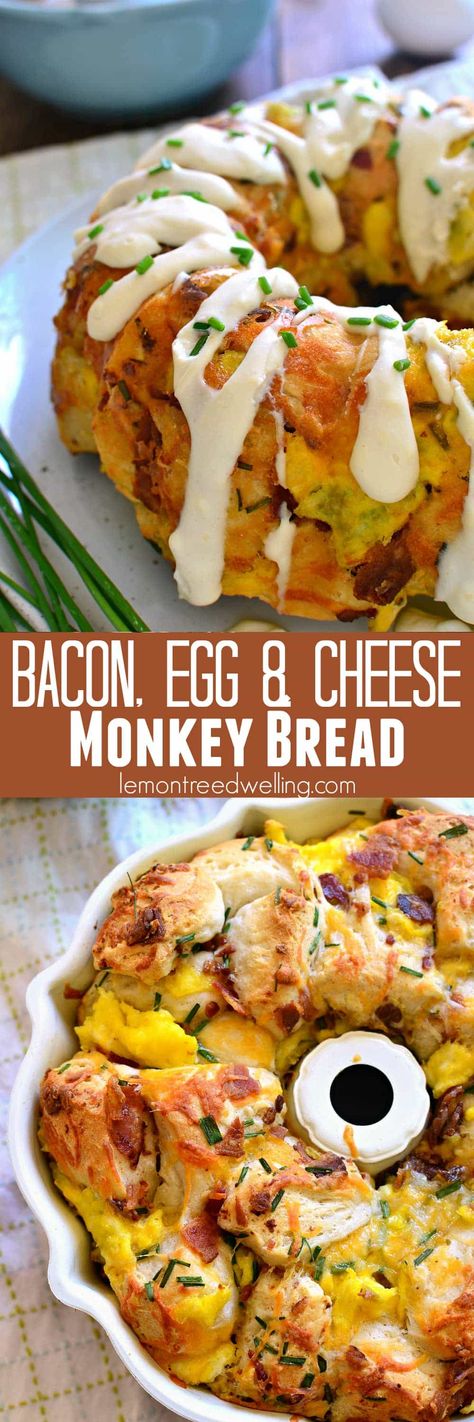 Cheese Monkey Bread, Monkey Breads, Bread Christmas, Muffins Paleo, Bacon Egg Cheese, Breakfast Favorites, Bread Pull Apart Recipes, Fingerfood Party, Bacon Egg And Cheese