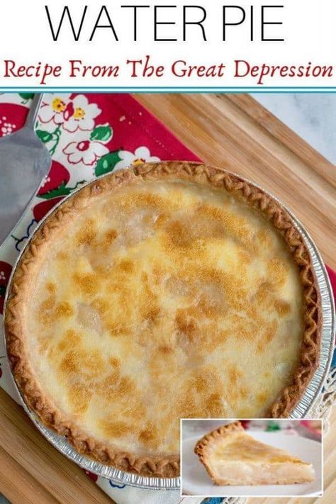 One Crust Pie Recipes, Pies Recipes Easy, Pie Recipes Dessert, Water Pie Recipe, Pie Recipes Easy, Water Pie, Best Pie Recipes, Magical Recipes, Oatmeal Pie