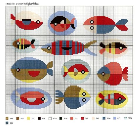 Projek Mengait, Corak Krusye, Cross Stitch Sea, Colorwork Chart, Crochet Fish, Graph Crochet, 8bit Art, Colorwork Knitting, Pixel Crochet