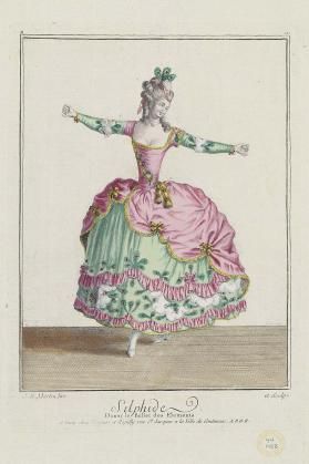 Gallerie des Modes et Costumes Français. 24e Cahier des Costumes Français, 18e Suite d'Habillemens à la mode en 1779. Z.141 "Silphide: Dans le Ballet des Elements." Macaroni Fashion, 1770s Fashion, Antique Room, Rococo Fashion, The French Revolution, Museum Of Fine Arts Boston, 18th Century Fashion, Theatre Costumes, French Revolution