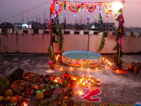 Chhath Decoration, Terrace, Table Decorations, Furniture, Quick Saves, Home Decor, Design, Home Décor