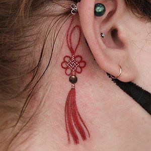 Charm Tattoo, Create A Tattoo, Tattoo Process, Tatoo Inspiration, Korean Tattoos, Knot Tattoo, Chinese Tattoo, Intricate Tattoo, Delicate Tattoo