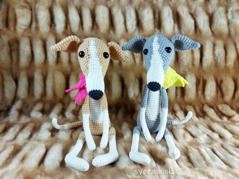 Crochet Greyhound, Amigurumi Dog, Crochet Dog Patterns, Greyhound Dog, Grey Hound Dog, Crochet Baby Clothes, Crochet Dog, Dog Pattern, Crochet Toys Patterns