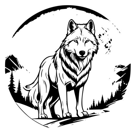 Check this out on SVG.io Coaster Svg, Wolf Svg, Wolf Wall Art, Wolf Silhouette, A Wolf, The Wilderness, Cute Tattoos, Free Svg, Wolves