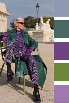 Purple And Green Outfit, Bright Colors Fashion, Smart Casual Women, Colour Combinations Fashion, Color Combos Outfit, Mode Tips, Best Winter Outfits, Color Combinations For Clothes, Workwear Fashion