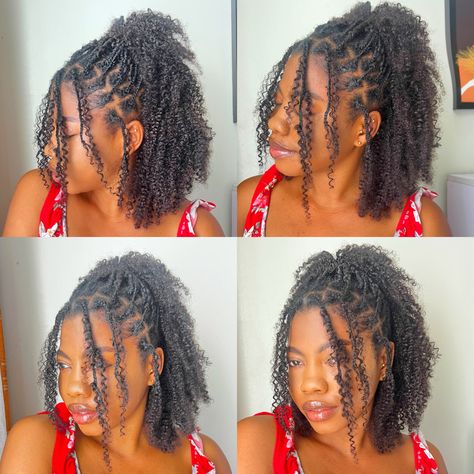 Individuals On Natural Hair, Natural Braids 4c Hair, Boho On Natural Hair, Boho Braids With Natural Hair, Boho Twists Natural Hair, Boho Natural Hairstyles, Twist With Natural Hair, Natural Hair Boho Braids, Boho Braids On Natural Hair