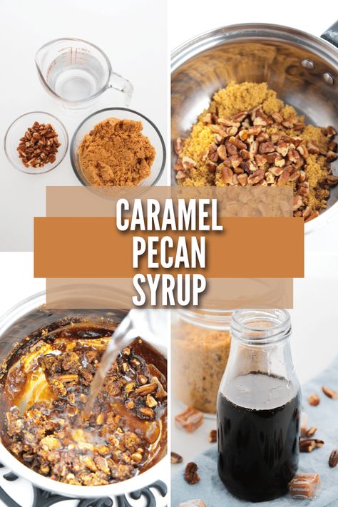 Pecan Syrup For Pancakes, Pecan Praline Syrup Recipe, Maple Pecan Coffee Syrup, Caramel Syrup For Pancakes, Christmas Coffee Syrup Recipe, Butter Pecan Syrup For Coffee, Carmel Syrup Recipes, Pecan Syrup For Coffee, Flavored Syrups For Pancakes