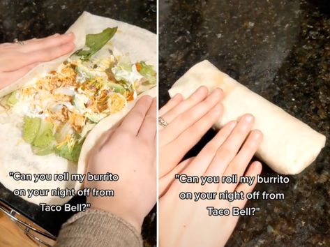 This Oddly Satisfying Video Reveals How To Roll A Burrito The Right Way How To Fold A Burrito, How To Roll Burrito, How To Wrap A Burrito, Burrito Folding, How To Make Burritos, Roll A Burrito, Fold A Burrito, Best Burrito, Burrito Wrap