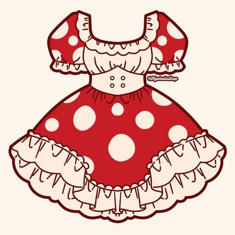 NYAHALLO 🐈‍⬛ (@nyahalloshop) • Instagram photos and videos Dress With Poofy Sleeves, Dress Doodle, Mushroom Outfit, Mushroom Dress, Animated Clothes, Poofy Sleeves, Price Quotes, Art Outfit, Clothing Sketches