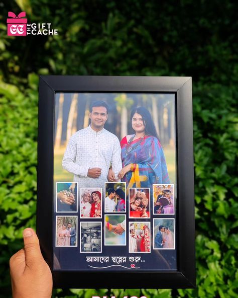 Customized Photo Frame Gift for anniversary, birthday #thegiftcache DM us to order . . . . . . . #annyversarygift #love #lovestoryframe #customizedphotoframe A4 Photo Frame, Customized Photo Frame, Wedding Photo Frame Design, Love Photo Frame Design, Anniversary Photo Frame Ideas, Photo Frame Ideas For Birthday Gift, Photo Collage Ideas Framed, Wall Photo Frame Ideas, Birthday Frames Design