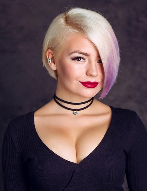 Assymetrical Bob Round Face, Asymmetric Bob, Asymmetrical Hair, Lavender Ombre, Short Hairstyles For Round Faces, Flapper Girls, Pixie Undercut, Trendy We Fryzurach, Asymmetrical Bob Haircuts