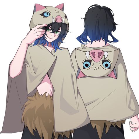 New Demon Slayer Cosplay Cotumes Hashibira Inosuke Plush Cloak Pig Hooded Buttons Cape Pajamas Shawl New Demon Slayer, Inosuke Hashibira, Pig Cartoon, Hooded Flannel, Demon Slayer Kimetsu No Yaiba, Cute Pigs, Anime Costumes, Cozy Flannel, Hooded Blanket