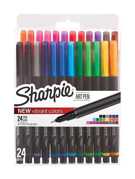 Amazon.com : Sharpie Art Pens, Fine Point, Assorted Colors, 24 Count (1983967) : Office Products Sharpie Artwork, Sharpie Colors, Stationery Obsession, Fine Point Pens, Sharpie Pens, Cool School Supplies, Sharpie Markers, Fineliner Pens, Coloring Supplies