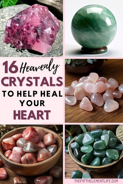 Crystals To Help Your Heart Crystals For Heart Health, Heart Healing Crystals, Crystals For Heart Problems, Crystals For Breakup, Crystals For Transformation, Emotional Healing Crystals, Crystals For Emotional Healing, Crystals Meanings, Crystal Storage