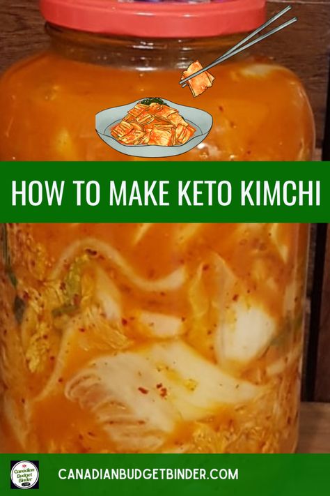 Easy Korean Kimchi Recipe (Keto) Keto Kimchi, Korean Kimchi Recipe, Korean Food Kimchi, Korean Kimchi, Kimchi Recipe, Spicy Korean, Keto Drink, Chinese Cabbage, Keto Recipe