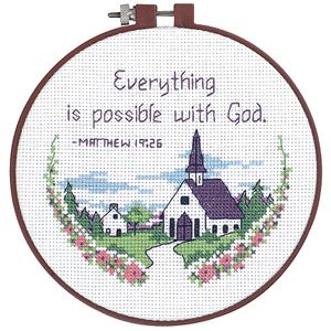 Dimensions Cross Stitch, Christian Cross Stitch, Tout Est Possible, Religious Cross, Everything Is Possible, Counted Cross Stitch Kits, Cross Stitch Patterns Free, Needle Art, A Cross