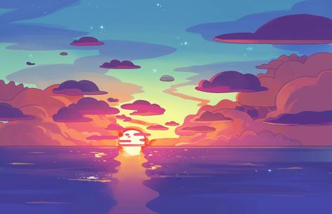 Ok Ko, الفن الرقمي, Arte Peculiar, 8bit Art, Desktop Wallpaper Art, Cute Desktop Wallpaper, Background Art, Aesthetic Desktop Wallpaper, Sunset Wallpaper