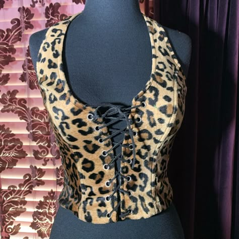 Corset Y2k, Halterneck Top, Little Outfits, Alt Fashion, 2000s Fashion, Dream Clothes, Outfits Casuales, Fashion Killa, Cheetah Print