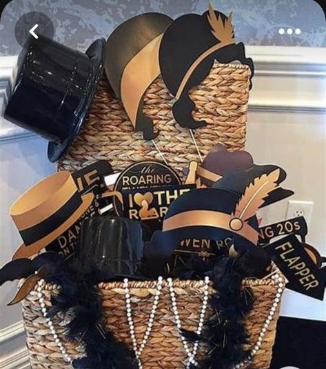 Roaring 20s Party Decorations, 20s Party Decorations, Roaring 20s Birthday Party, Roaring 20s Birthday, Gatsby Birthday Party, Black And Gold Party, Roaring 20s Wedding, Gatsby Party Decorations, Speakeasy Party