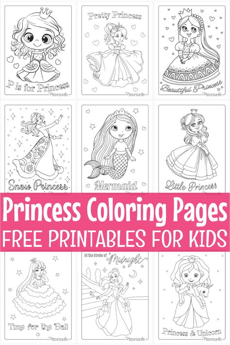 Free Printable Princess Coloring Pages Princess Coloring Pages For Kids, Princess Coloring Sheets, Printable Princess, Free Printable Coloring Sheets, Disney Princess Colors, Disney Adult, Disney Princess Coloring Pages, Worksheets Preschool, Mermaid Pictures