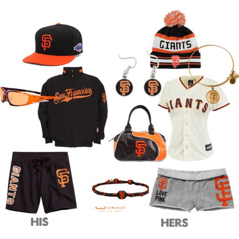 "HIS and HERS SF Giants Fans" by irishqt1969 on Polyvore Sf Giants Outfit, Sf Giants Baseball, Giants Baseball, Giants Fans, Clothes Outfit, Sf Giants, Soccer Mom, Girly Stuff, Sporty Outfits