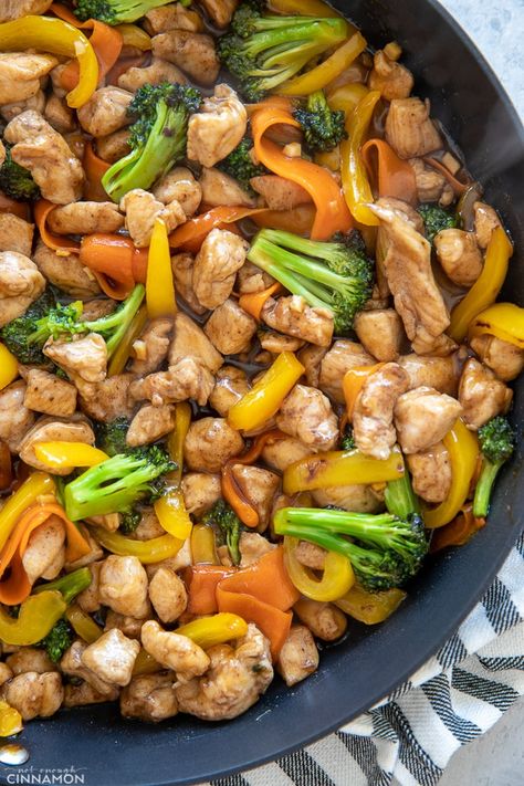 Chinese 5-Spice Chicken Stir-Fry with Vegetables ~ the quickest and easiest way to get a nutritious meal on the table in under 30 minutes  /  notenoughcinnamon.com 5 Spice Chicken, Chicken Stir Fry Sauce, Chicken Vegetable Stir Fry, Five Spice Chicken, Teriyaki Chicken Stir Fry, Chinese 5 Spice, 5 Spice, Stir Fry Recipes Chicken, Chicken Vegetable