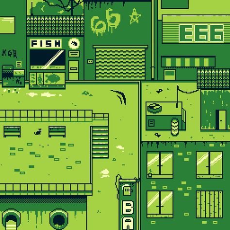 Gameboy Pixel Art, 16 Bit Pixel Art, Gameboy Art, Pixel City, Dungeon Crawler, Pokemon Game, Piskel Art, City Games, Art Games