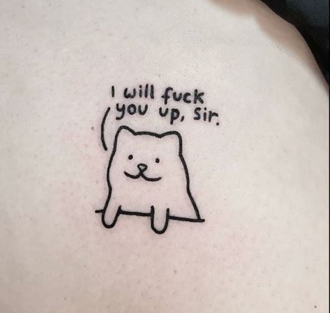 Cool Simple Tattoos For Guys, Funny Tattoo Designs, Funny Small Tattoos, Dumbest Tattoos, Tattoo Gato, Feminine Shoulder Tattoos, Funny Tattoo, Clever Tattoos, Be Serious