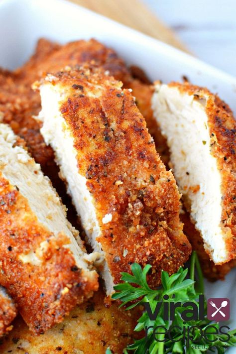 Italian Breadcrumbs Chicken, Chicken Parmesan Cutlets, Italian Style Chicken Breast, Italian Bread Crumb Chicken, Chicken Cutlets Air Fryer, Chicken Breast Cutlet Recipes, Breaded Stuffed Chicken Breast, Easy Chicken Cutlet Recipes, Recipes For Chicken Breast