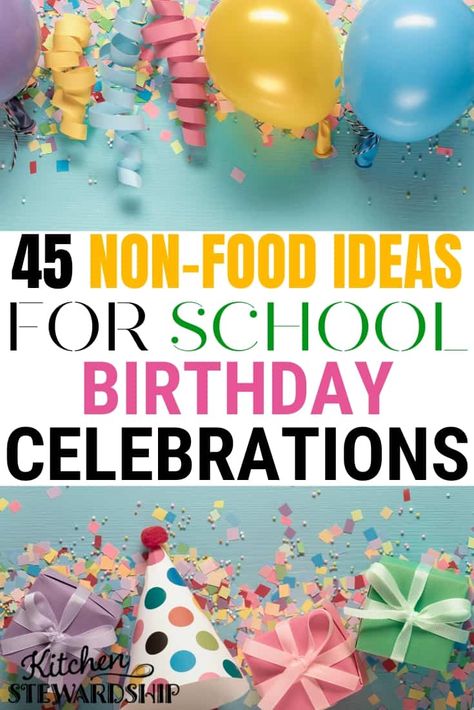 Non Treat Birthday For School, Class Birthday Celebration Ideas, Birthdays At School, Classroom Birthday Ideas Parents, School Birthday Celebration Ideas, Healthy School Birthday Treats Classroom, Healthy Classroom Birthday Treats, Birthday Ideas For School, Non Food Birthday Treats For School