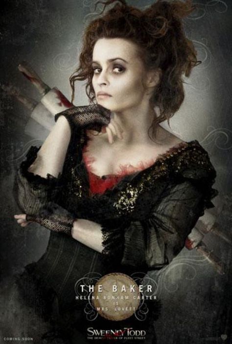 Ms Lovett, Helen Bonham, Mrs Lovett, Tim Burton Art, Tim Burton Films, Dan Stevens, Tim Burton Movie, Angela Lansbury, The Lone Ranger