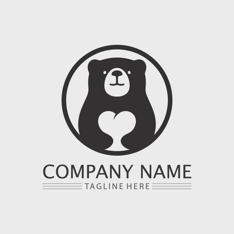 bear logo and animal vector design graphic illustration Bear Logo Design, Animal Vector, Character Logo, Farm Logo, Bear Logo, Red Logo, Bear Design, The Bear, Logo Inspiration