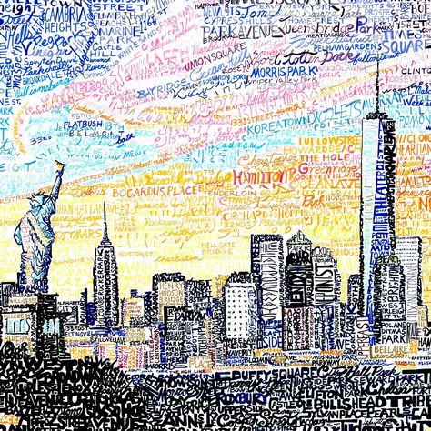 New York Posters & Decor | Art of Words New York City Poster, Word Art Poster, Nyc Wall Art, Nyc Home, New York City Skyline, Nyc Art, City Wall Art, New York Art, Street Names