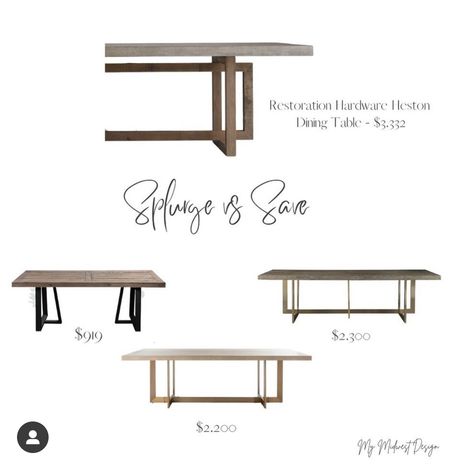 Affordable alternatives to the RH Heston table Heston Dining Table, Restoration Hardware, Dining Bench, Furniture Design, Dining Table, Coffee Table, Furniture, Home Decor, Design