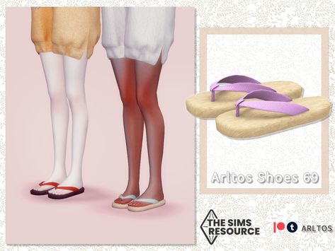 The Sims Resource - Female geta / 69 Hippie Shoes, Cc Shoes, Spiritual Clothing, Sims 4 Cc Shoes, Sims 4 Teen, Short Leather Boots, Floral Pattern Dress, Elegant High Heels, Los Sims