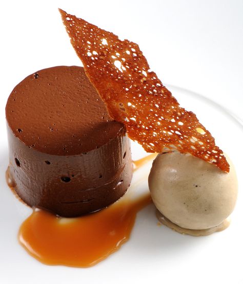 Dark Chocolate delice Fine Desserts, Coffee Ice Cream Recipe, Plated Dessert, Great British Chefs, Coffee Ice, French Dessert, Winter Desserts, Porte Decorate, Coffee Ice Cream