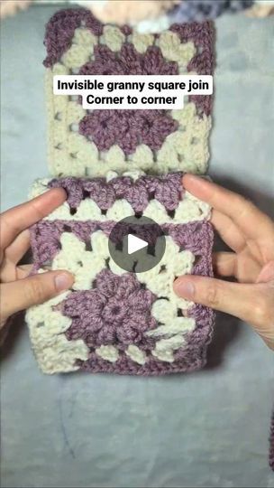 Granny Square Invisible Join, Joining Granny Squares Invisible, How To Join Crochet Granny Squares Together, Joining Granny Squares Tutorial, Joining Crochet Pieces Together, How To Join Granny Squares, Granny Square Join, Crochet Invisible Join, Join Granny Squares