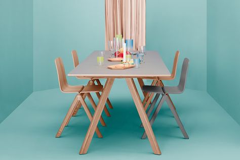 IDL_HAY_CultDesigned Danish Design Chair, Hay Chair, Small Dining Table, Danish Furniture, Small Dining, Ferm Living, Rectangular Table, Nordic Design, Linoleum