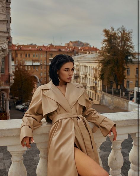 Leather Trench Photoshoot, Poses With Trench Coat, Trench Coat Photoshoot Black Women, Uzbekistan Samarkand, Urban Photography Portrait, City Shoot, Street Portrait, Standing Poses, Photographs Of People