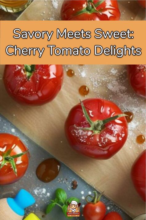 Candied Apple Cherry Tomatoes Recipe for Unique Appetizers Candied Cherry Tomatoes, Candied Apples Recipe, Candied Tomatoes, Tomato Appetizer Recipes, Cherry Tomato Appetizers, Cherry Tomatoes Recipe, Candied Apples, Unique Appetizers, Candy Apple Recipe