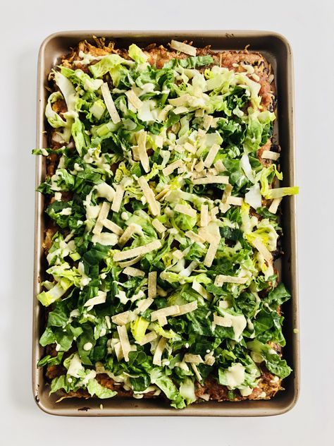 Tostada pizza (CPK copycat recipe) – Burrata & Bhaturas Tostada Pizza Cpk, Tostada Pizza, Roasted Tomato Salsa, California Pizza Kitchen, California Pizza, Pizza Kitchen, Black Bean Sauce, Birthday One, On My Birthday