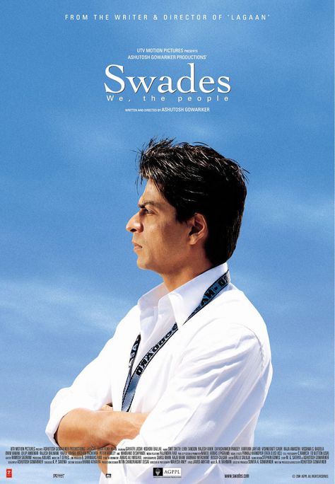 Bollywood Hero - Shahrukh Khan Movie Swades (2004) Bollywood Poster, Hindi Bollywood Movies, Patriotic Movies, Shah Rukh Khan Movies, Srk Movies, Latest Hindi Movies, Bollywood Posters, Aamir Khan, Anushka Sharma