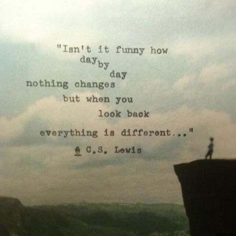 nothing has changed. everything is different. Inspirational Quotes About Change, Great Motivational Quotes, Cs Lewis Quotes, It Funny, No Light, Cs Lewis, Funny Thoughts, Day By Day, Motivational Quotes For Success