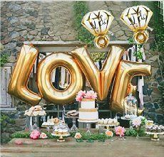 Balloon Proposal, Gold Letter Balloons, Deco Ballon, Malibu Wedding, Wedding Dessert Table, Hari Valentine, Love Balloon, Engagement Party Decorations, Bohol