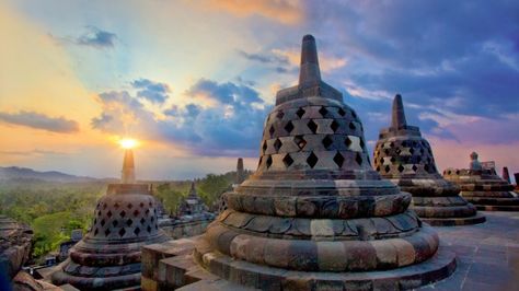 The name Bore-Budur, and thus BoroBudur, is thought to have been written by Raffles in English grammar to mean the nearby village of Bore. Photo: Getty Images Borobudur Temple, Java Island, Central Java, Luxury Cruise, Photography Games, Travel Bug, Buddhist Temple, Island Travel, Best Places To Travel