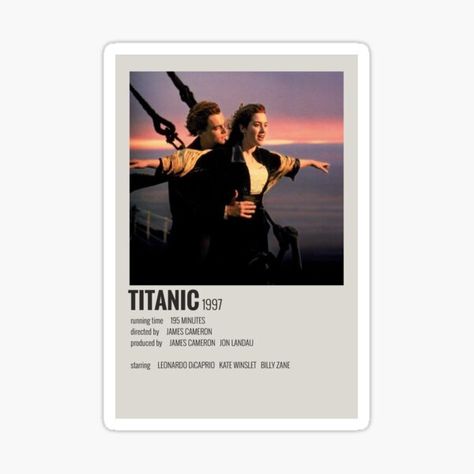 1997 Sticker, Leonardo And Kate, Titanic Poster, Titanic 1997, Frances Fisher, Billy Zane, Titanic Movie, Polaroid Poster, Macbook Stickers