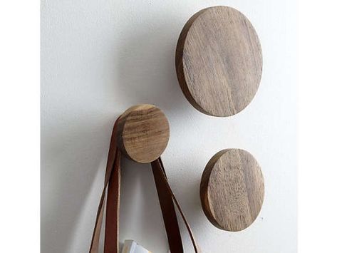 Dot Coat Hooks Wrought Iron Corbels, Modern Towels, Wooden Wall Hooks, Wooden Coat Rack, Wood Knobs, Hook Design, Into The Woods, Wood Rounds, Coat Hooks