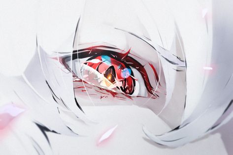 Red Eyes, Fantasy World, Red, Hair, Anime, Pink, Blue, White